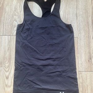 Under Armour Black and Charcoal Striped Racerback Tank